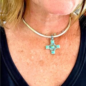 Barse turquoise and silver pendant